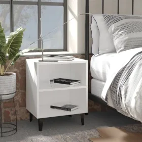 Mesita de noche con patas de metal blanca 40x30x50 cm de , Mesitas de noche - Ref: Foro24-805797, Precio: 33,09 €, Descuento: %