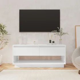 Mueble para TV madera contrachapada blanco brillo 102x41x44 cm de , Muebles TV - Ref: Foro24-809491, Precio: 72,60 €, Descuen...