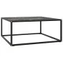 Mesa de centro negra con vidrio de mármol negro 80x80x35 cm de , Mesas de centro - Ref: Foro24-322878, Precio: 80,54 €, Descu...