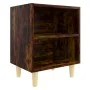 Bedside table with solid smoked oak wood legs, 40x30x50 cm by , Nightstands - Ref: Foro24-813098, Price: 30,30 €, Discount: %
