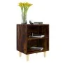Bedside table with solid smoked oak wood legs, 40x30x50 cm by , Nightstands - Ref: Foro24-813098, Price: 30,30 €, Discount: %