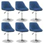 Silla de comedor giratoria 6 uds terciopelo azul de , Sillas de comedor - Ref: Foro24-3088773, Precio: 345,94 €, Descuento: %