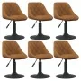 Silla de comedor giratoria 6 uds terciopelo marrón de , Sillas de comedor - Ref: Foro24-3088800, Precio: 339,93 €, Descuento: %