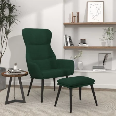 Sillón de relax con reposapiés tela verde oscuro de , Sillones - Ref: Foro24-3097434, Precio: 118,18 €, Descuento: %