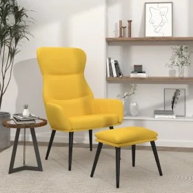 Sillón de relax con reposapiés de tela color amarillo mostaza de , Sillones - Ref: Foro24-3097436, Precio: 120,75 €, Descuent...
