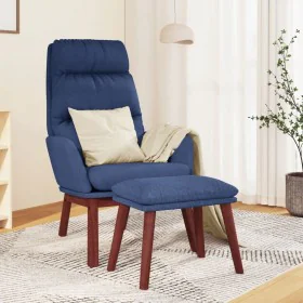 Entspannungssessel mit blauem Stoff und Fußstütze. von , Sessel - Ref: Foro24-3097567, Preis: 146,26 €, Rabatt: %