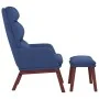 Entspannungssessel mit blauem Stoff und Fußstütze. von , Sessel - Ref: Foro24-3097567, Preis: 146,26 €, Rabatt: %