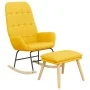 Sillón mecedora con taburete tela amarillo mostaza de , Mecedoras - Ref: Foro24-3097711, Precio: 146,56 €, Descuento: %