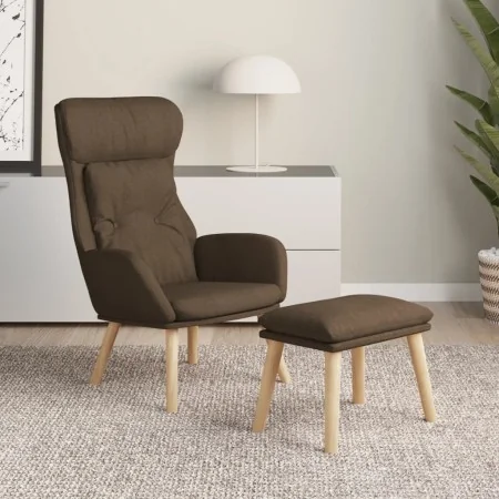 Sillón de relax con taburete tela marrón de , Sillones - Ref: Foro24-3097753, Precio: 151,31 €, Descuento: %