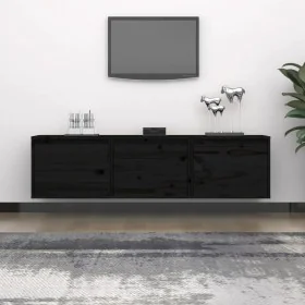 Muebles para TV 3 piezas madera maciza de pino negro de , Muebles TV - Ref: Foro24-3100128, Precio: 117,87 €, Descuento: %