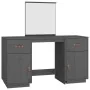 Tocador con espejo madera maciza de pino gris de , Tocadores para dormitorios - Ref: Foro24-3107836, Precio: 243,52 €, Descue...