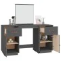 Tocador con espejo madera maciza de pino gris de , Tocadores para dormitorios - Ref: Foro24-3107836, Precio: 243,52 €, Descue...
