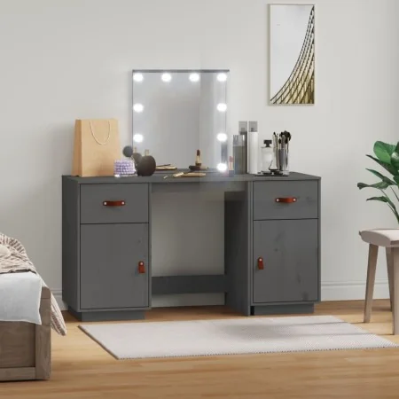 Solid pine wood LED vanity set by , Bedroom Dressers - Ref: Foro24-3107841, Price: 284,08 €, Discount: %
