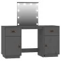 Juego de tocador con LED madera maciza de pino gris de , Tocadores para dormitorios - Ref: Foro24-3107841, Precio: 284,08 €, ...