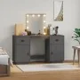 Juego de tocador con LED madera maciza de pino gris de , Tocadores para dormitorios - Ref: Foro24-3107841, Precio: 284,08 €, ...