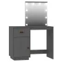 Juego de tocador con LED madera maciza de pino gris de , Tocadores para dormitorios - Ref: Foro24-3107841, Precio: 284,08 €, ...