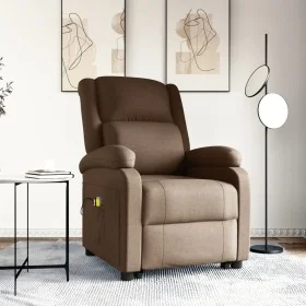 Sillón de masaje elevable de tela marrón de , Sillones de masaje eléctricos - Ref: Foro24-3110980, Precio: 323,14 €, Descuent...