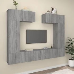 Set de muebles para TV 6 pzas madera contrachapada gris Sonoma de , Muebles TV - Ref: Foro24-3114468, Precio: 235,15 €, Descu...