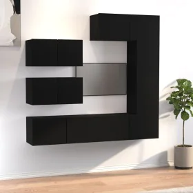 TV-Möbel-Set, 6-teilig, Schwarz, aus Sperrholz. von , TV-Möbel - Ref: Foro24-3114551, Preis: 255,37 €, Rabatt: %