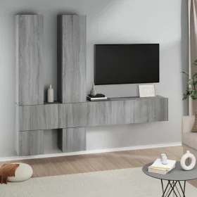 Mueble de pared para TV madera contrachapada gris sonoma de , Muebles TV - Ref: Foro24-3114572, Precio: 209,58 €, Descuento: %