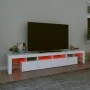 Mueble de TV con luces LED blanco 230x36,5x40 cm de , Muebles TV - Ref: Foro24-3152786, Precio: 184,31 €, Descuento: %