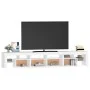 Mueble de TV con luces LED blanco 230x36,5x40 cm de , Muebles TV - Ref: Foro24-3152786, Precio: 184,31 €, Descuento: %