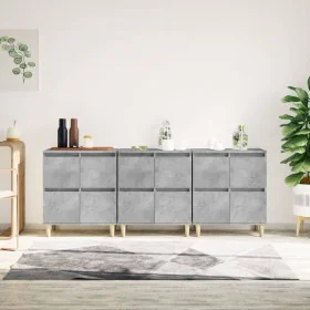 Aparadores 3 uds madera contrachapada gris hormigón 60x35x70 cm de , Aparadores - Ref: Foro24-3185771, Precio: 208,20 €, Desc...