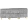 Display cabinets 3 units plywood gray concrete 60x35x70 cm by , Sideboards - Ref: Foro24-3185771, Price: 208,20 €, Discount: %
