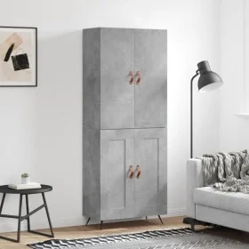 Aparador alto madera contrachapada gris hormigón 69,5x34x180 cm de , Aparadores - Ref: Foro24-3195767, Precio: 149,91 €, Desc...