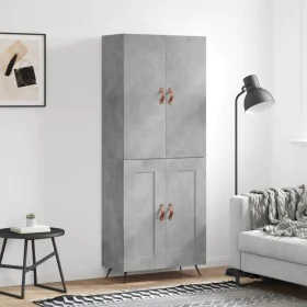 Tall plywood gray concrete sideboard 69.5x34x180 cm by , Sideboards - Ref: Foro24-3195767, Price: 149,91 €, Discount: %