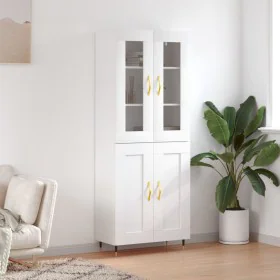 Aparador alto madera contrachapada blanco 69,5x34x180 cm de , Aparadores - Ref: Foro24-3198321, Precio: 166,13 €, Descuento: %