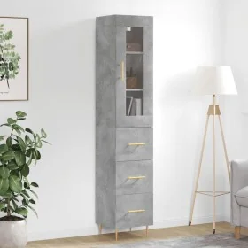 Aparador de madera contrachapada gris hormigón 34,5x34x180 cm de , Aparadores - Ref: Foro24-3199229, Precio: 112,14 €, Descue...