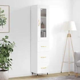 Tall white plywood highboard 34.5x34x180 cm by , Sideboards - Ref: Foro24-3199217, Price: 113,80 €, Discount: %