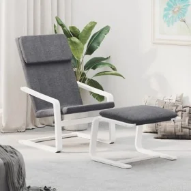 Sillón de relax con taburete tela gris oscuro de , Sillones - Ref: Foro24-3154414, Precio: 136,97 €, Descuento: %