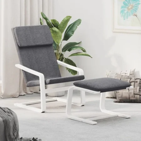 Sillón de relax con taburete tela gris oscuro de , Sillones - Ref: Foro24-3154414, Precio: 136,97 €, Descuento: %
