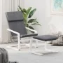 Sillón de relax con taburete tela gris oscuro de , Sillones - Ref: Foro24-3154414, Precio: 136,97 €, Descuento: %