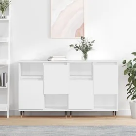 Aparadores 2 uds madera contrachapada blanco brillo de , Aparadores - Ref: Foro24-3190119, Precio: 129,75 €, Descuento: %