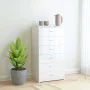 Aparador con 6 cajones contrachapada blanco brillo 50x34x96 cm de , Aparadores - Ref: Foro24-800672, Precio: 141,04 €, Descue...