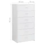 Sideboard with 6 glossy white plywood drawers 50x34x96 cm by , Sideboards - Ref: Foro24-800672, Price: 141,04 €, Discount: %