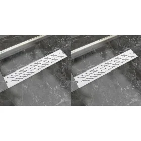 Desagüe ducha lineal 2 pzs curvas 630x140 mm acero inoxidable de , Desagües - Ref: Foro24-275960, Precio: 82,47 €, Descuento: %