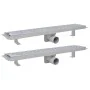 Desagüe ducha lineal 2 pzs curvas 630x140 mm acero inoxidable de , Desagües - Ref: Foro24-275960, Precio: 82,47 €, Descuento: %