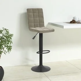 Taburete de cocina de terciopelo gris claro de , Taburetes de cocina - Ref: Foro24-335752, Precio: 83,21 €, Descuento: %