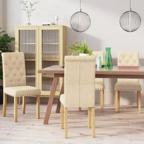 Sillas de comedor 4 unidades tela color crema de , Sillas de comedor - Ref: Foro24-336860, Precio: 242,11 €, Descuento: %