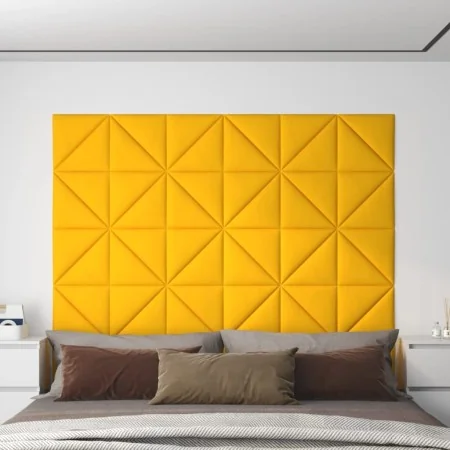Paneles de pared 12 uds terciopelo amarillo 30x30 cm 0,54 m² de , Recubrimiento de paredes - Ref: Foro24-343953, Precio: 25,4...