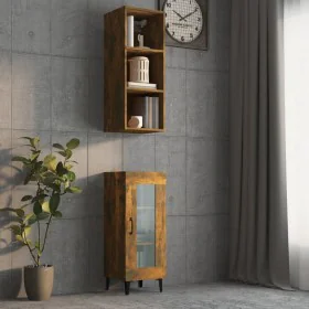 Armario pared madera ingeniería roble ahumado 34,5x32,5x90 cm de , Estantes y estanterías - Ref: Foro24-817456, Precio: 36,83...