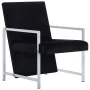 Sillón con patas cromadas de terciopelo negro de , Sillones - Ref: Foro24-282157, Precio: 90,94 €, Descuento: %