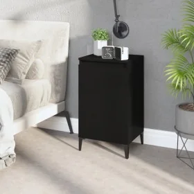 Black plywood bedside table 40x35x70 cm by , Nightstands - Ref: Foro24-819646, Price: 50,25 €, Discount: %