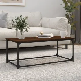 Wood and iron coffee table, brown oak, 102x50x40 cm by , Coffee table - Ref: Foro24-823301, Price: 47,34 €, Discount: %