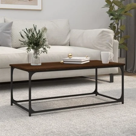 Mesa de centro madera y hierro roble marrón 102x50x40 cm de , Mesas de centro - Ref: Foro24-823301, Precio: 47,34 €, Descuent...