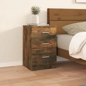 Bedside table made of smoked oak plywood, 40x40x63 cm by , Nightstands - Ref: Foro24-820520, Price: 55,33 €, Discount: %